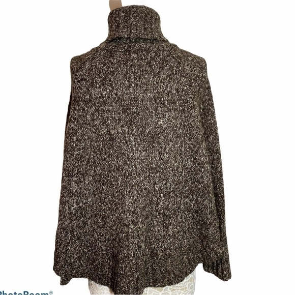 Michael Kors Oversized Heather Brown Sweater Turtleneck dropped shoulder M - Picture 8 of 11